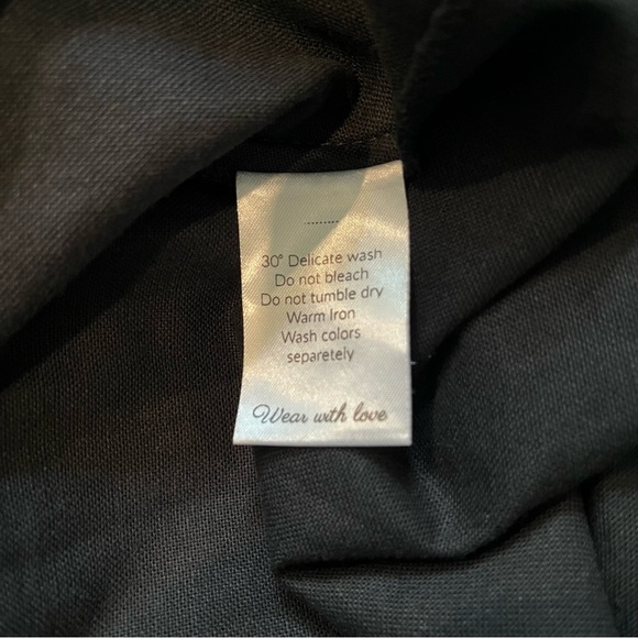 ELF Peony Black Linen Midi Dress, Sz XXL - Picture 14 of 15